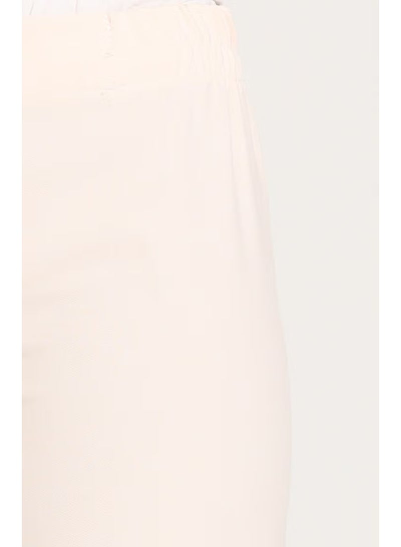 Sefa Merve Elastic Waist Trousers 1983D-02 Cream - Image 1